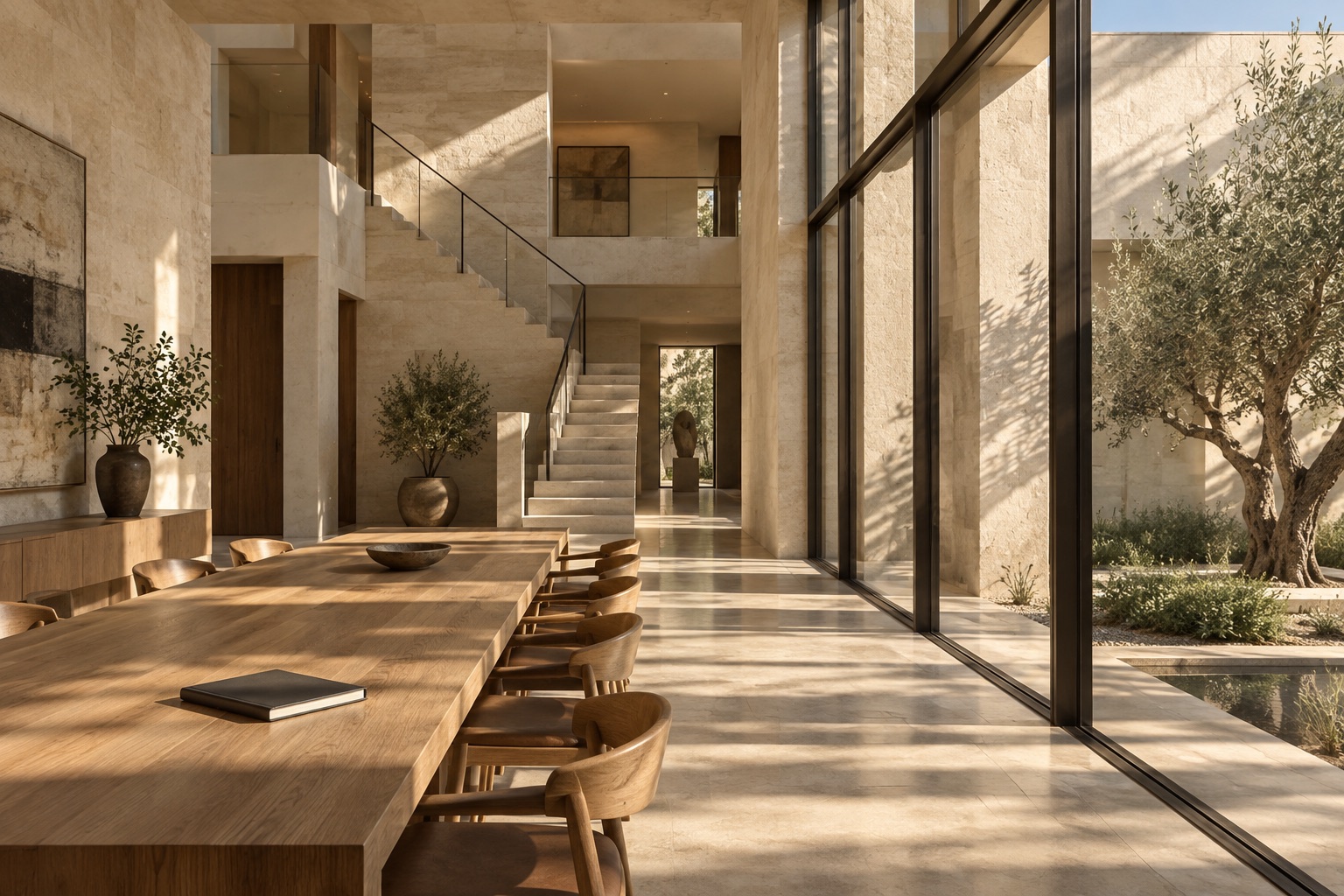 Sunlit modern interior, editorial atmosphere
